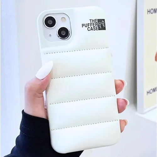 Vista 8 de Funda acolchada para iPhone 13 de 6.1 pulgadas. Funda protectora 3D de plumón suave al tacto suave