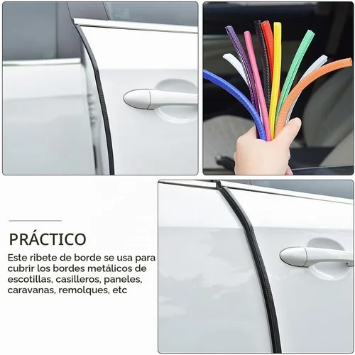 Vista 2 de Garneck Protectores de Borde de Puerta de Coche de Goma en Forma de U, Tiras de Sello de Borde de Protección de Puerta de Coche para Vehículo