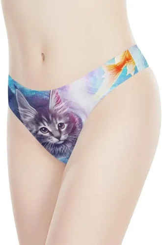 Vista 5 de Dellukee Ropa interior sexy de tanga para mujer, de corte alto, transpirable, elástica, cómoda, calzoncillo