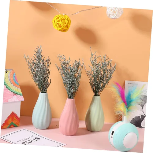 Vista 8 de ARTIBETTER Ramo de flores secas 3 racimos ramo de flores secas flores artificiales decoración del hogar del bebé