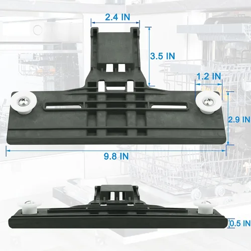 Vista 8 de Piezas de repuesto mejoradas para lavavajillas W10350375 para lavavajillas Kenmore 665 Whirlpool, posicionador de lavavajillas W10195840 y ajustador