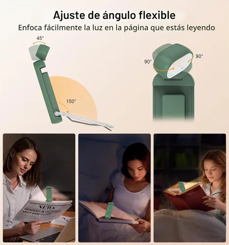 Vista 5 de Luz de lectura Gritin, luz recargable para leer en la cama