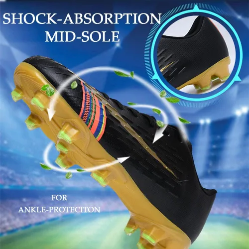 Vista 3 de HESBITEUL Zapatos de fútbol para hombre, atléticos, para interiores y exteriores, cómodos, para niños, fútbol americano, zapatos deportivos de alto