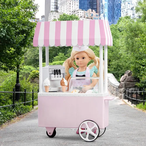 Vista 7 de Lori Evelina's Ice Cream Cart - Juego de muñecas de 6 pulgadas, 25 piezas, muñecas 25-piece 6-inch doll set with cart, outfit, cones, popsicles