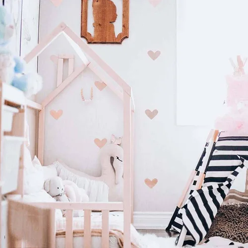 Vista 5 de Casa de la cama de los niños con rieles, Montessori cama de piso para niños pequeños, marco de cama en forma de casa Kds, marco de cama Montessori