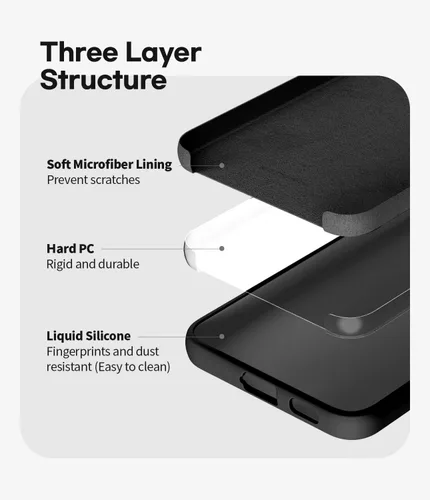 Vista 4 de GOOSPERY Funda de silicona líquida compatible con Samsung Galaxy S22 Plus, suave al tacto, protección de cuerpo completo, a prueba de golpes
