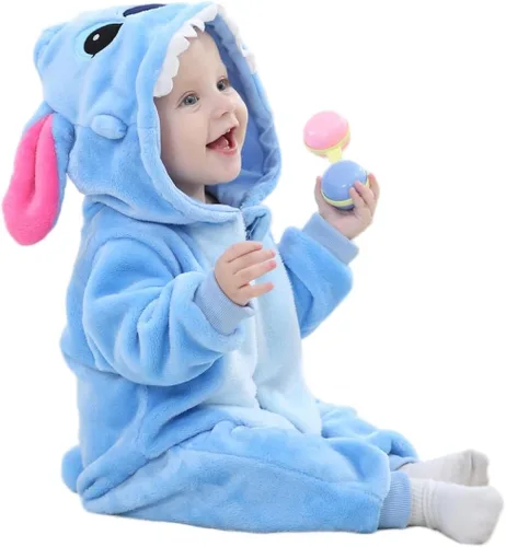 Vista 11 de Dream cosplay - Disfraz unisex para bebé, de franela animal para Halloween, ropa para el hogar Pato