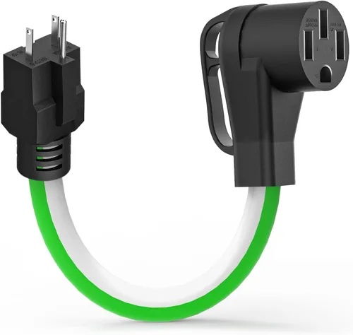 Vista 8 de Cable adaptador RV de 15 amperios a 30 amperios y 110 voltios, cable adaptador de 12 pulgadas NEMA 5-15P macho a TT-30R hembra, convertidor