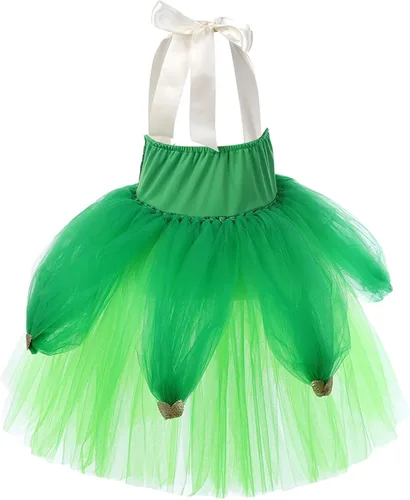Vista 5 de Disfraz de hada para niñas, vestido de tutú de hada, alas de mariposa, disfraz de cosplay, 4 piezas para Halloween, Navidad