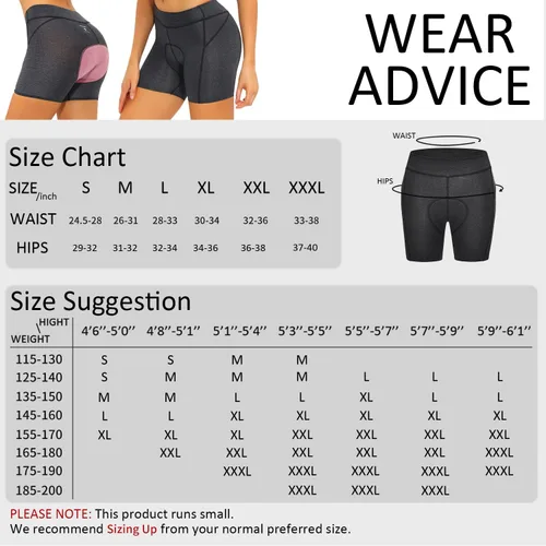 Vista 5 de DEALYORK Pantalones cortos acolchados para mujer, ropa interior de ciclismo, pantalones cortos de ciclismo con acolchado 3D, diseño súper ligero