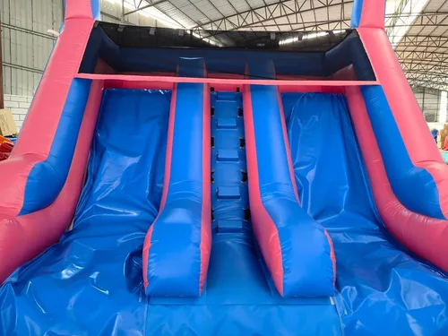 Vista 4 de Tobogán acuático de grado comercial de 21 pies de largo para niños y adultos, (doble tobogán) (PVC completo resistente)