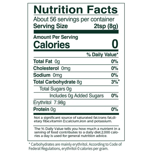 Vista 2 de Lesweet Edulcorante cero calorías, edulcorante de eritritol, sustituto de azúcar granulado, con extracto de stevia, apto para dieta cetogénica, sin