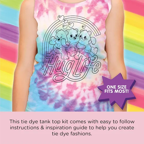 Vista 3 de Fashion Angels Care Bears - Kit de teñido anudado, juego de camiseta sin mangas, incluye tintes no tóxicos, camiseta sin mangas, guantes, bandas