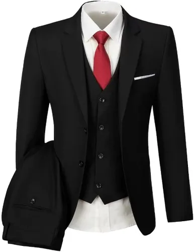 Vista 5 de Trajes de esmoquin para hombre, trajes de hombre para hombre, ajuste delgado, baile de graduación, boda, trajes de 3 piezas, blazer chaleco