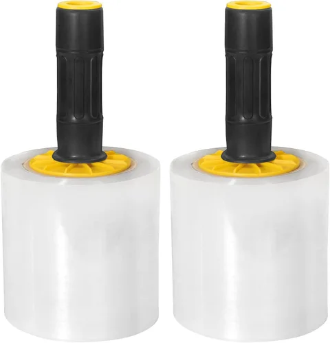 Vista 2 de Excell SF-1752 Mini dispensadores de envoltura elástica de mano con freno (3") Mini wrappers with tension brake for safe, easy pallet wrapping.