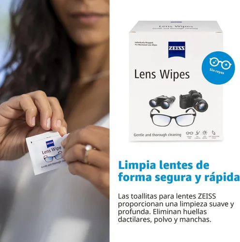 Vista 4 de ZEISS - Toallitas de limpieza prehumedecidas para lentes, 600