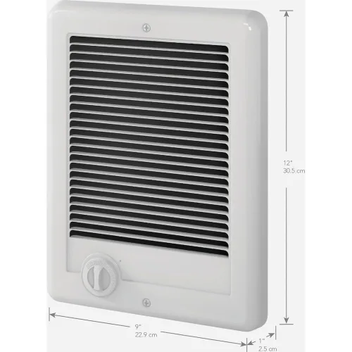 Vista 3 de Cadet Com-Pak el calefactor para pared con termostato más popular 1500W, 120V, color blanco
