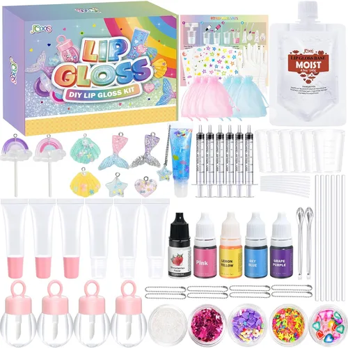 Vista 9 de Jcoos Kit de fabricación de brillo de labios, kit de brillos de labios para hacer tu propio lápiz labial, brillo de labios que cambia