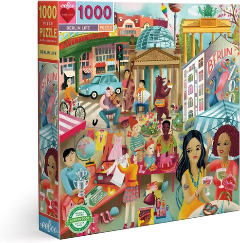 Vista 23 de eeBoo Rompecabezas de 1000 piezas, rompecabezas de artistas en Venecia para adultos, cuadrado de 23 x 23 pulgadas, fabricado con tablero reciclado