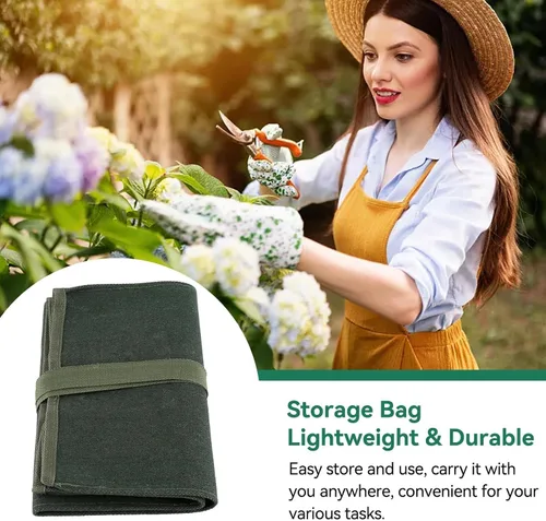 Vista 5 de Bolsa enrollable para herramientas, bolsas de lona resistente, bolsa de almacenamiento de herramientas para bonsái con 10 bolsillos para jardín