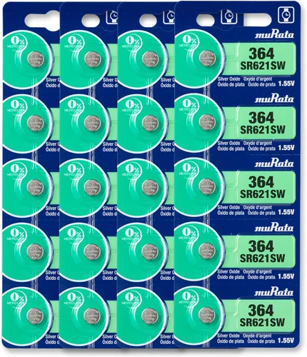Vista 10 de Murata Batería 364 SR621SW 1.55V Celda de botón de reloj de óxido de plata (5 baterías)