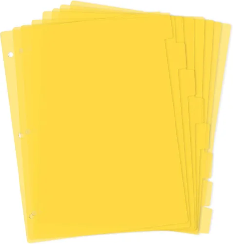 Vista 10 de Separadores de carpetas negros, separadores de plástico resistentes de 8 pestañas, separadores de carpetas con pestañas, juego de separadores