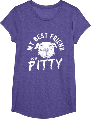 Vista 20 de My Best Friend Is A Pitty Pitties Pitbull - Camiseta Negro