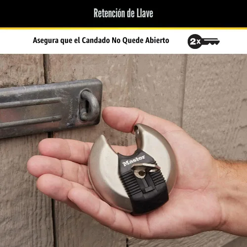 Vista 5 de Master Lock M50XD Magnum Candado de Disco de Acero Inoxidable de Servicio Pesado con Llave