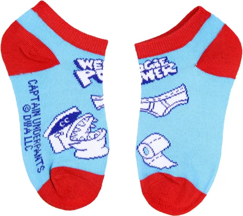 Vista 6 de Bioworld Captain Underpants - Calcetines invisibles de superhéroe para niños, 4 pares (10-4), Multi colorido