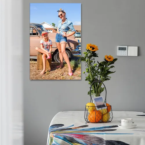 Vista 3 de Impresiones en lienzo personalizadas con tus fotos, imagen personalizada de arte de pared sobre lienzo, regalos enmarcados para pareja, familia