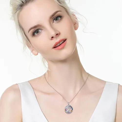 Vista 5 de MEIDERBO Regalos para el día de la madre, plata de ley 925, collares con colgante de animales para madre e hija, niño, mujeres, niñas, mamá