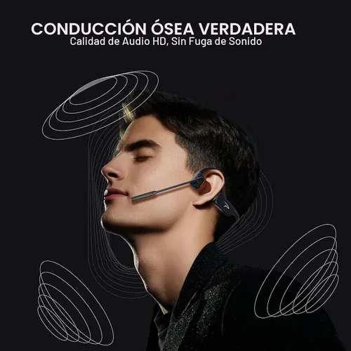Vista 7 de MAIRDI Auriculares de conducción ósea abierta Bluetooth con micrófono con cancelación de ruido, auriculares Bluetooth inalámbricos con micrófono