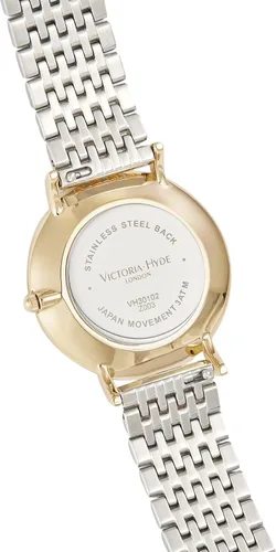 Vista 3 de VICTORIA HYDE Reloj de pulsera de cuarzo dorado para mujer, correa de acero inoxidable, resistente al agua, con pulsera