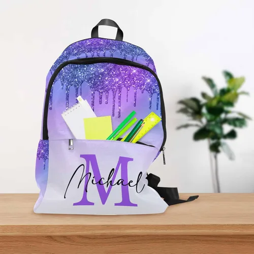 Vista 3 de MyPupSocks Mochila escolar personalizada con nombre personalizado mochila unisex, Multi 03, Mochilas Daypack