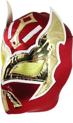 Vista 2 de SIN CARA - Máscara de lucha libre para adultos, color rojo, Rojo