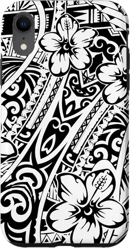 Vista 25 de iPhone 16 lindo tatuaje polinesio hawaiano tribal samoano patrón caso