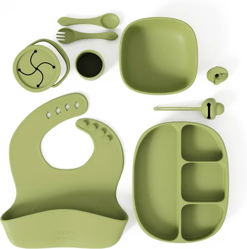 Vista 10 de Set de alimentación para bebés en color albaricoque completo BLW Supply Essentials (juego de 7 piezas)