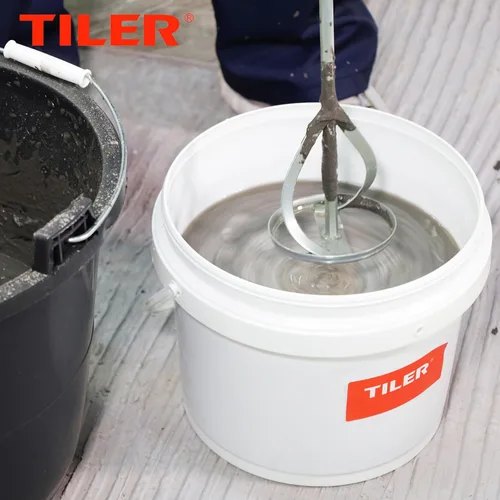 Vista 6 de TILER Mezclador de pintura y barro para taladro en cubo de 1 a 5 galones -Accesorio de taladro agitador de pintura Se adapta a todos los taladros