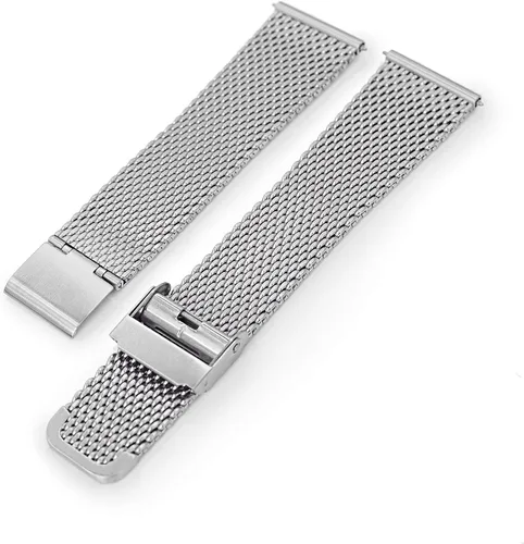 Vista 3 de MiLTAT Correa de reloj de malla milanesa cónica de liberación rápida de 0.827in cepillada
