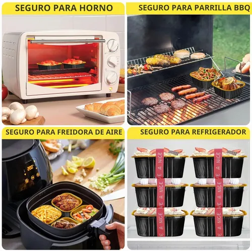 Vista 5 de Paquete de 40 mini moldes para pasteles de 10 onzas con tapas Negro
