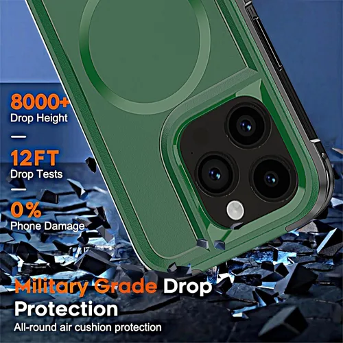 Vista 5 de Funda para iPhone 13 Pro Max y iPhone 14 Pro Max, [compatible con MagSafe] [prueba anticaídas de 10 pies] [2 protectores de pantalla de TPE]