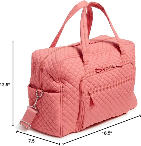 Vista 9 de Vera Bradley - Bolsa de viaje de fin de semana Weekender de algodón para mujer