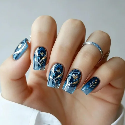 Vista 20 de 24 uñas postizas cortas a presión, color rosa RTKHFZE con diseño de mariposa blanca y diamantes de imitación, uñas postizas cuadradas de cobertura