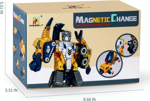 Vista 7 de MIEBELY Robot transformador magnético 5 en 1 para niños de 3 a 6 años