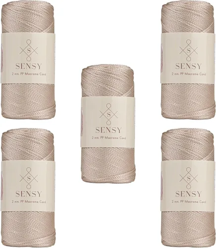 Vista 104 de Sensy Premium 2mm 229.5 metros de cuerda de poliéster 100% cordón de polipropileno Cordón de macramé 2mm Cordón para bolso de crochet Hilo
