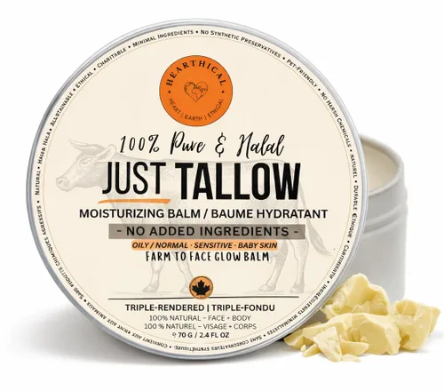 Vista 11 de Halal Tallow de ternera alimentada con pasto para la piel – 2.47 oz de crema hidratante de sarga de res orgánica – Hidratante facial de ternera