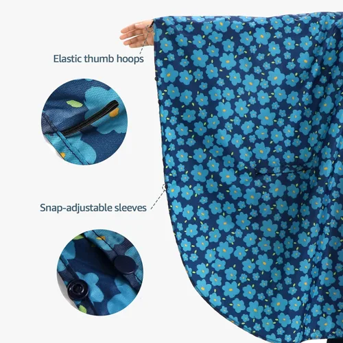 Vista 5 de Anyoo Poncho de lluvia impermeable ligero reutilizable senderismo chaqueta con capucha para actividades al aire libre