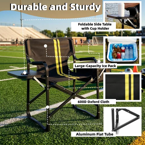 Vista 4 de Black Light Weight Camping Directors Chair for Camping