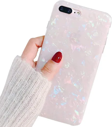 Vista 9 de J.west Funda para iPhone 8 Plus, iPhone 7 Plus, de lujo, centelleante, de TPU, cubierta trasera de silicona TPU transparente y suave, para niñas