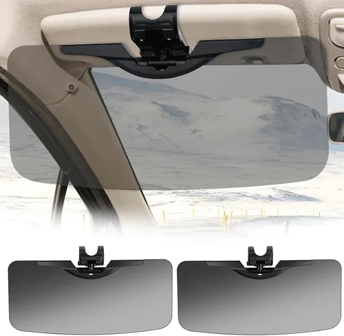 Vista 8 de Visera solar para automóvil, (juego de 2 piezas) UV400 antipolarizado/antirreflejo, ajustable, extensor de visera solar para automóvil, fácil